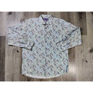 Kolte Mens Button Down Shirt Large Paisley